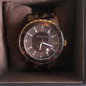 Brown tortoise shell Michael Kors watch